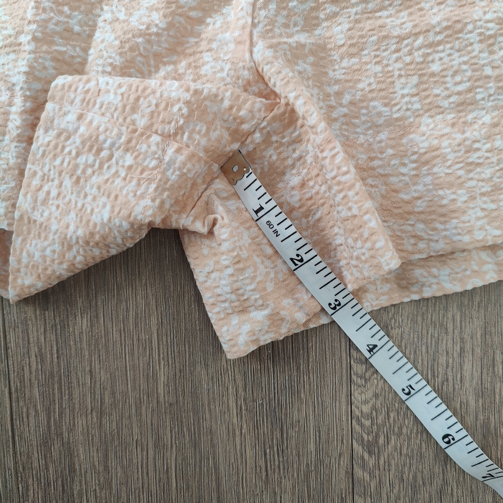 WAYF Peach Floral Print Cotton Crepe Shorts - Picture 8 of 9